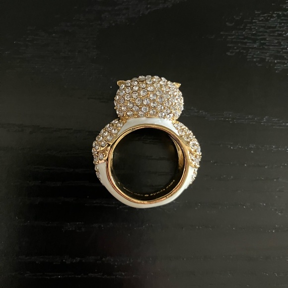 IN PERFECT CONDITION! LIKE NEW! KATE SPADE “STAR BRIGHT” PAVE OWL RING SIZE 8 - Picture 7 of 13
